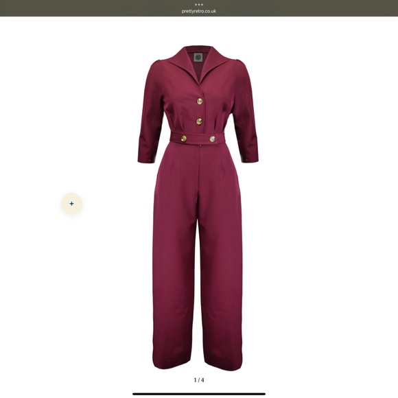 Pretty retro burgundy the pretty jumpsuit - Picture 2 of 5